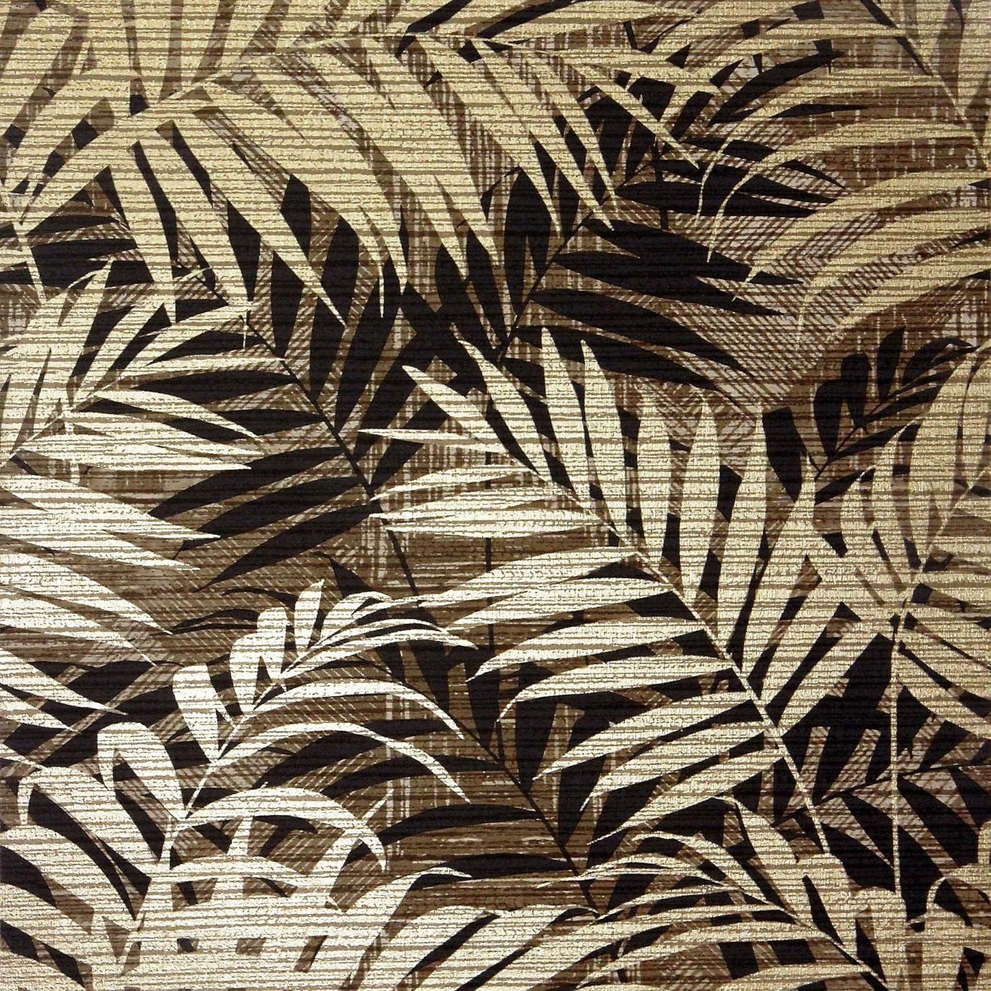 Textured Palm Wallpaper - Gold & Chocolate