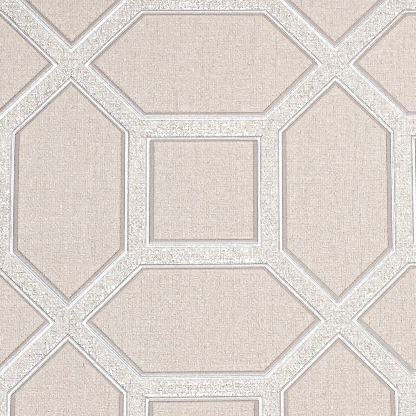 Geometric Glitter Vinyl Wallpaper - Taupe