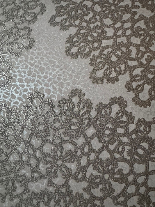 Mandala Heather - glistening Taupe Wallpaper