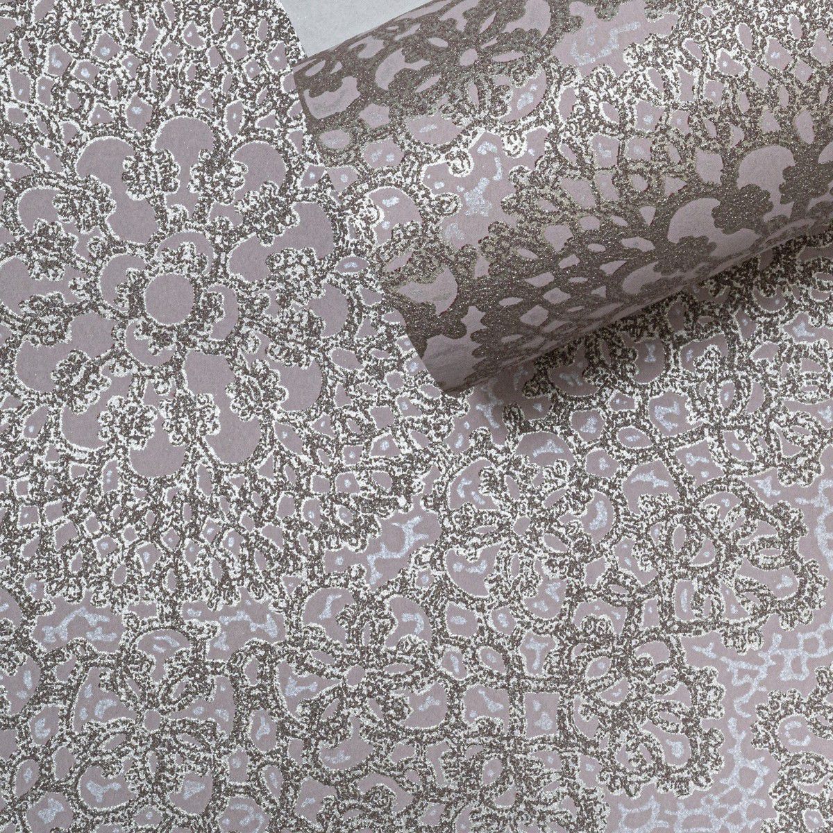 Mandala Heather - glistening Taupe Wallpaper
