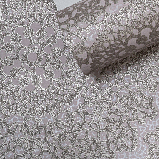 Mandala Heather - glistening Taupe Wallpaper