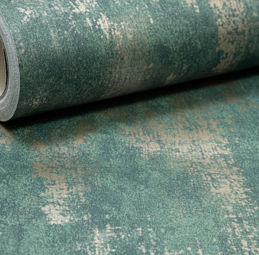 Green Copper Industrial Concrete Effect Wallpaper