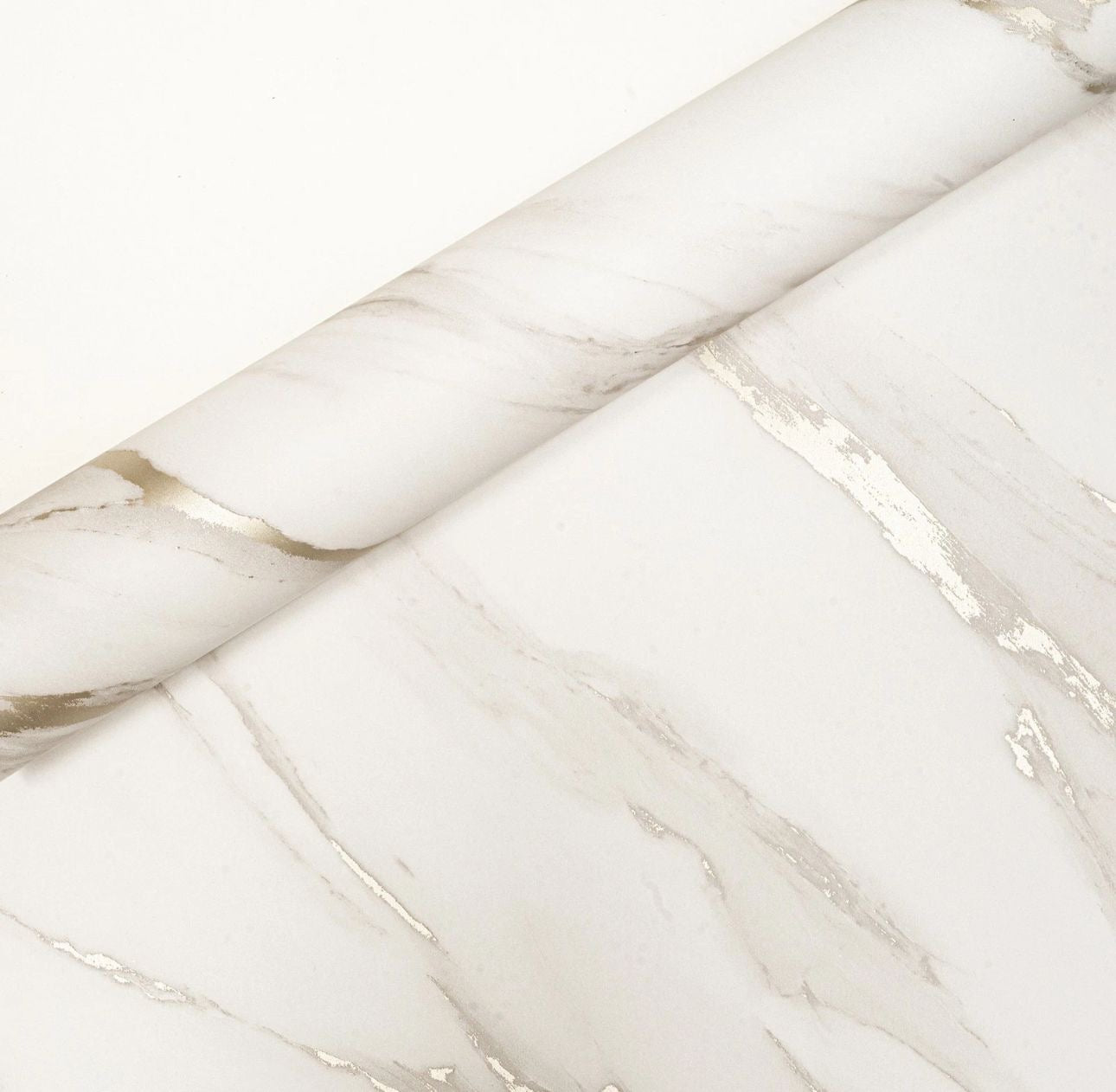 Realistic Marble Effect Metallic Shimmer Smooth Wallpaper Feature Wall Natural