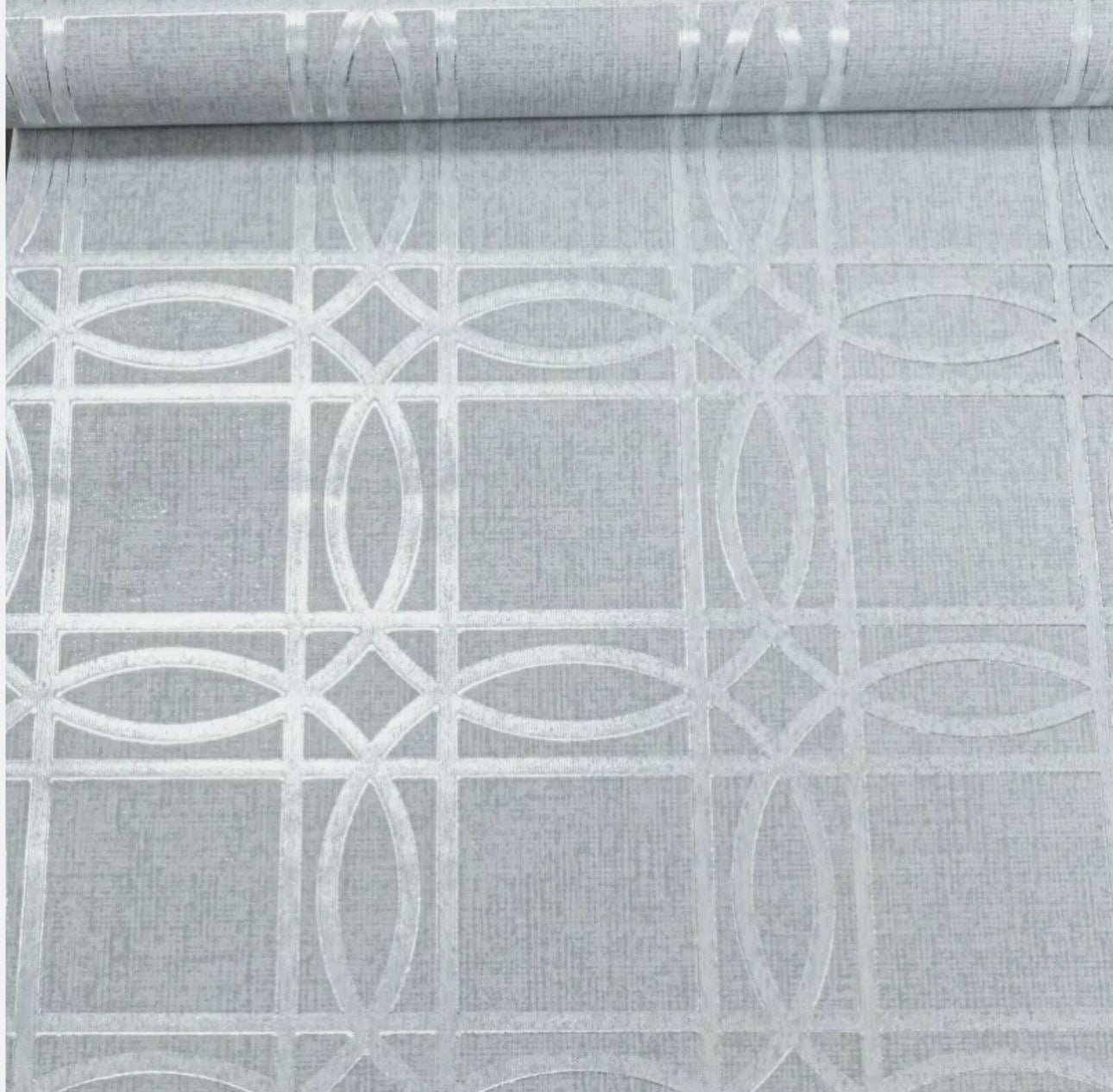Metallic Glimmering Silver Geometric