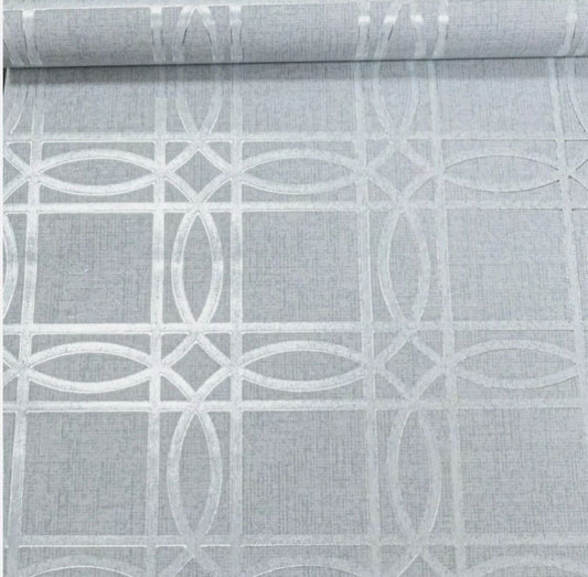 Metallic Glimmering Silver Geometric