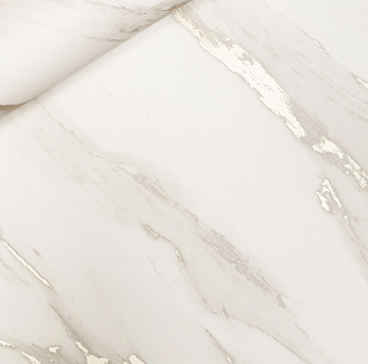 Realistic Marble Effect Metallic Shimmer Smooth Wallpaper Feature Wall Natural