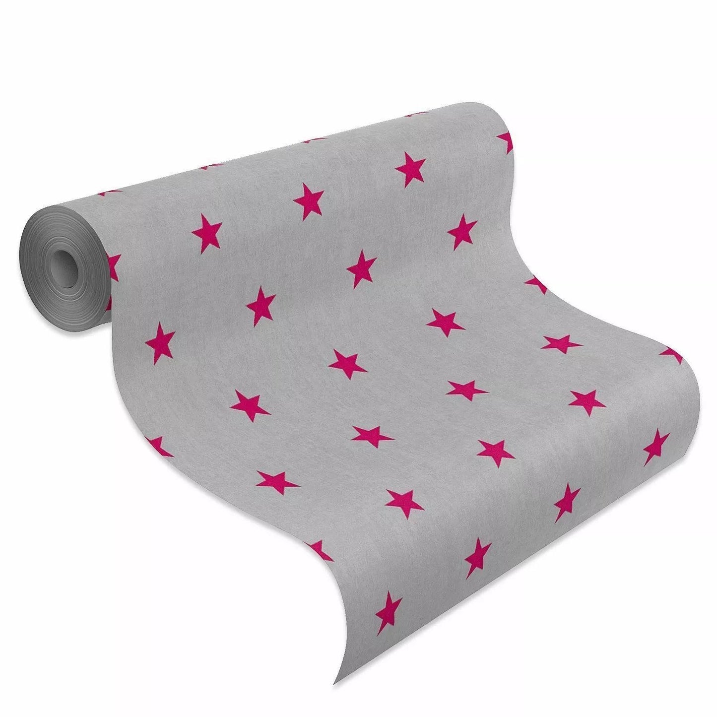 Grey and Pink Stars Wallpaper