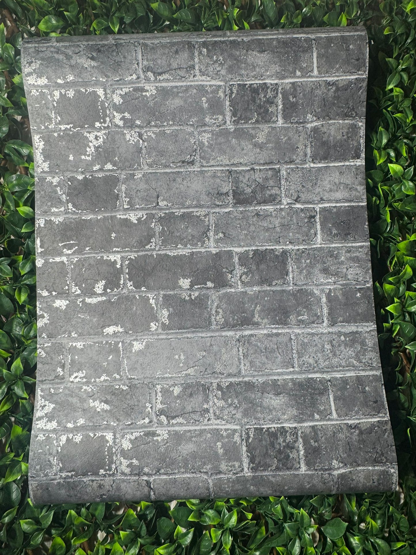 Rustic Black House Brick Effect Feature Wallpaper
