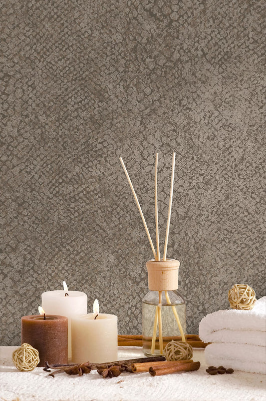Boa Taupe Animal Print Wallpaper