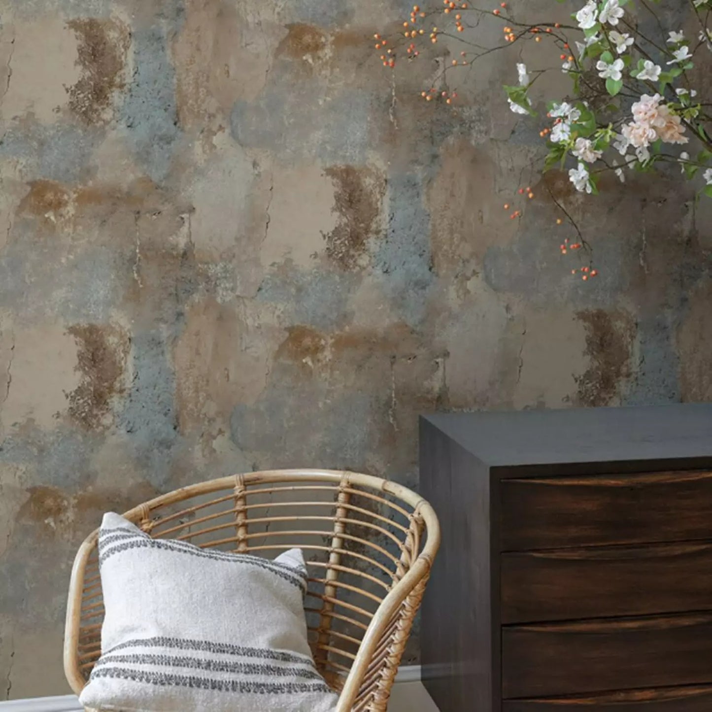 Brown Concrete Effect Wallpaper