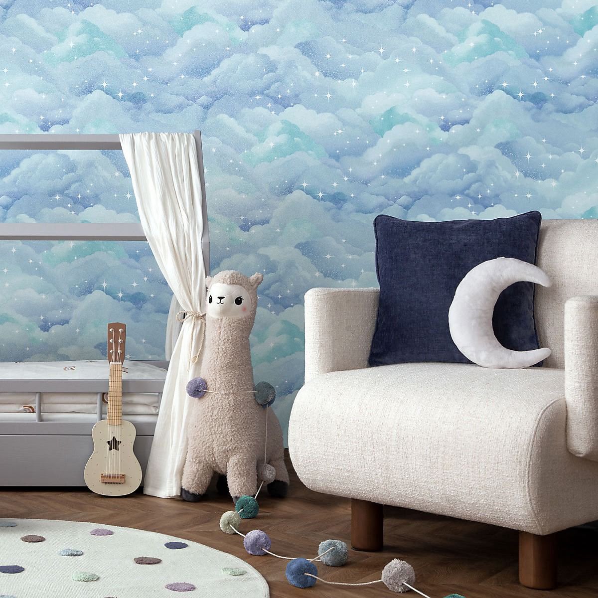 Dreamland Aqua Wallpaper - Aqua Blue