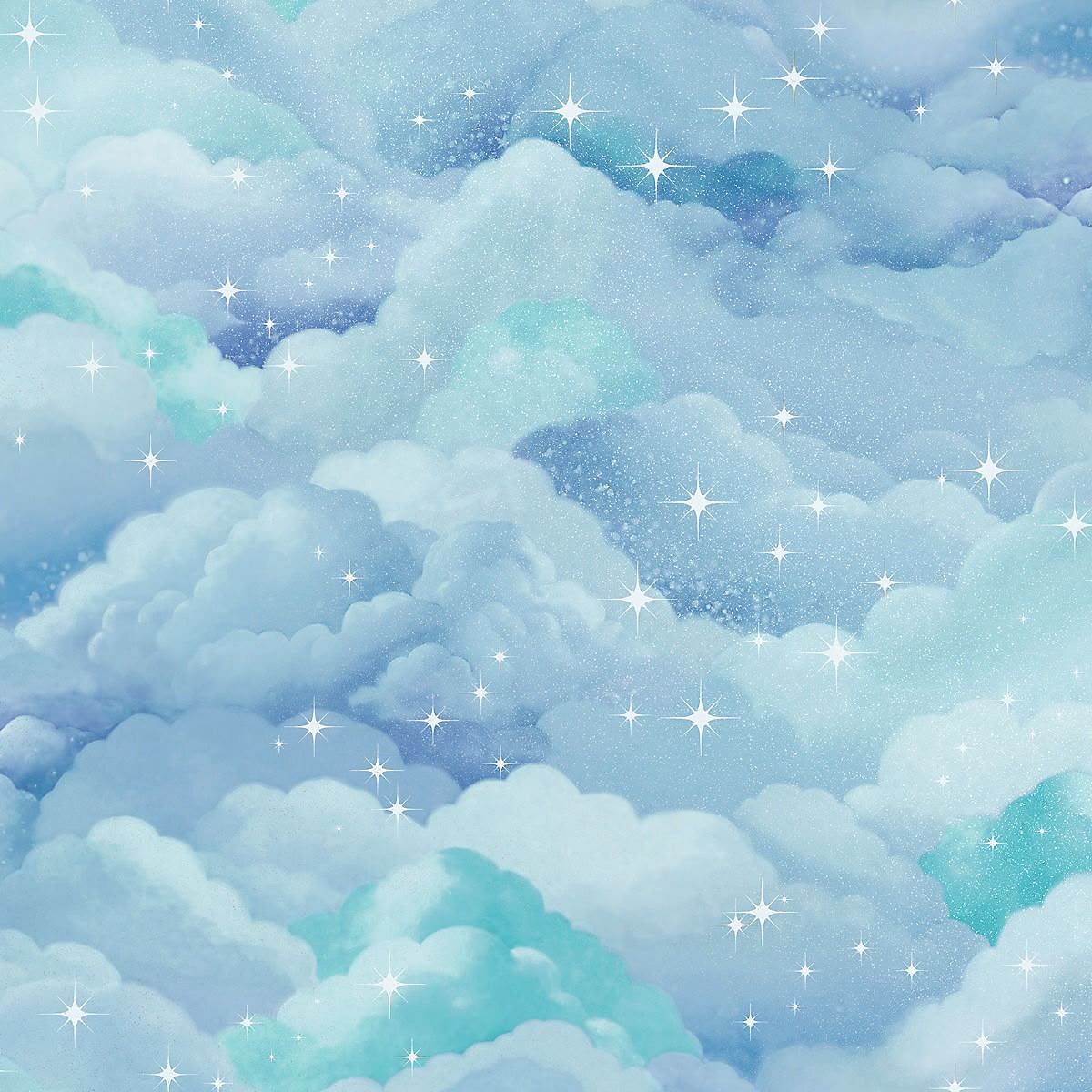 Dreamland Aqua Wallpaper - Aqua Blue