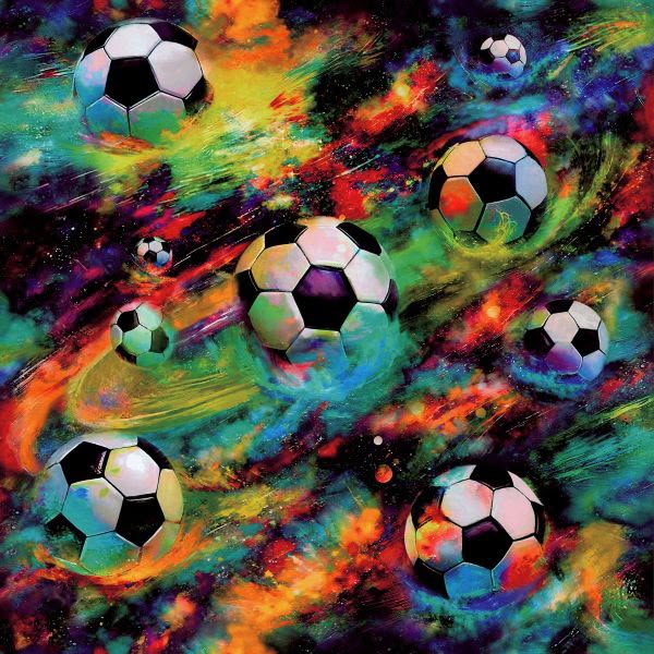Galaxy Space Football Ball - Kids Bedroom Wallpaper