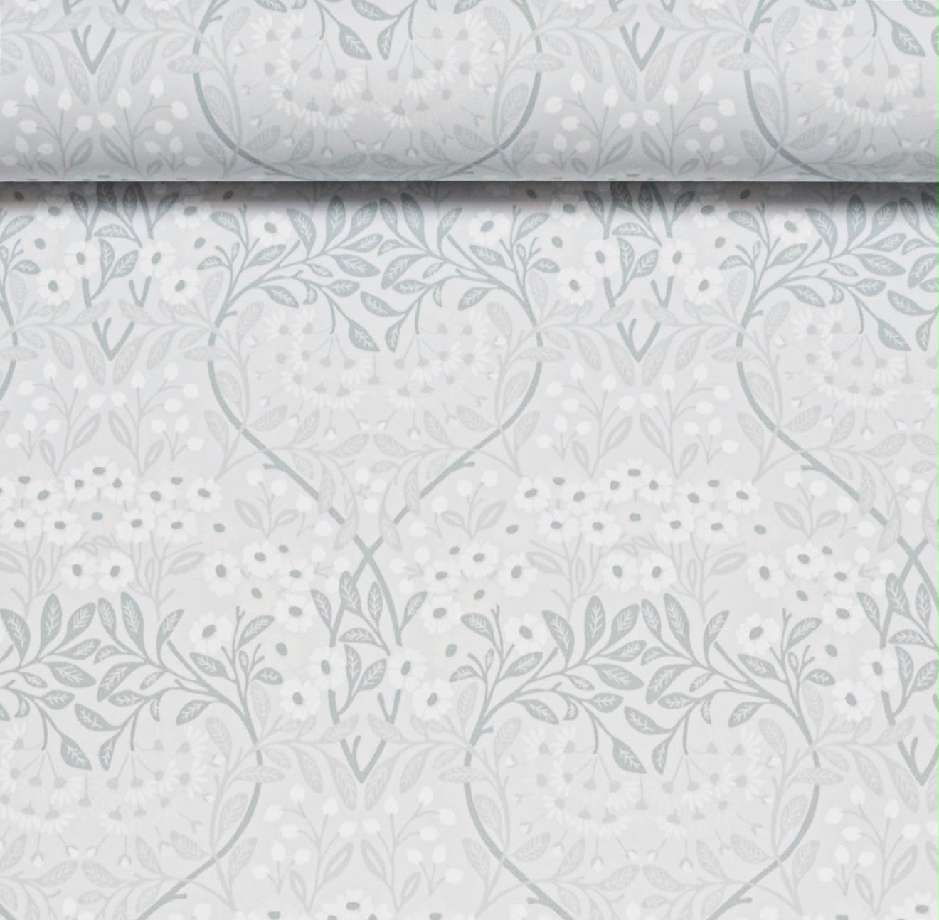 Grey Floral Wallpaper