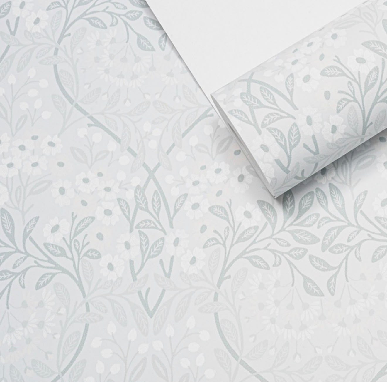 Grey Floral Wallpaper