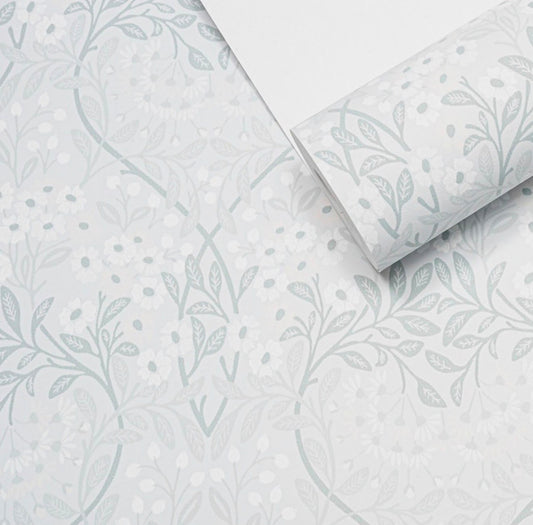 Grey Floral Wallpaper