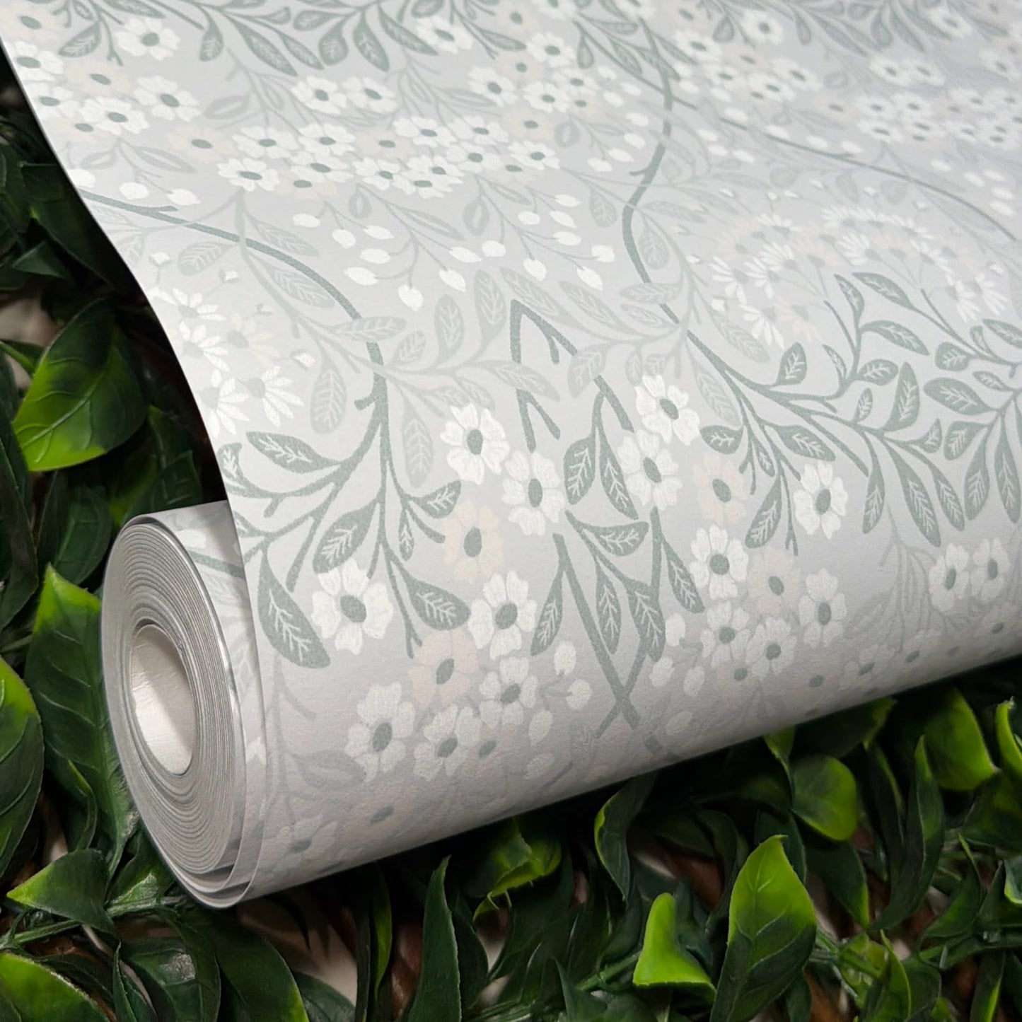 Grey Floral Wallpaper
