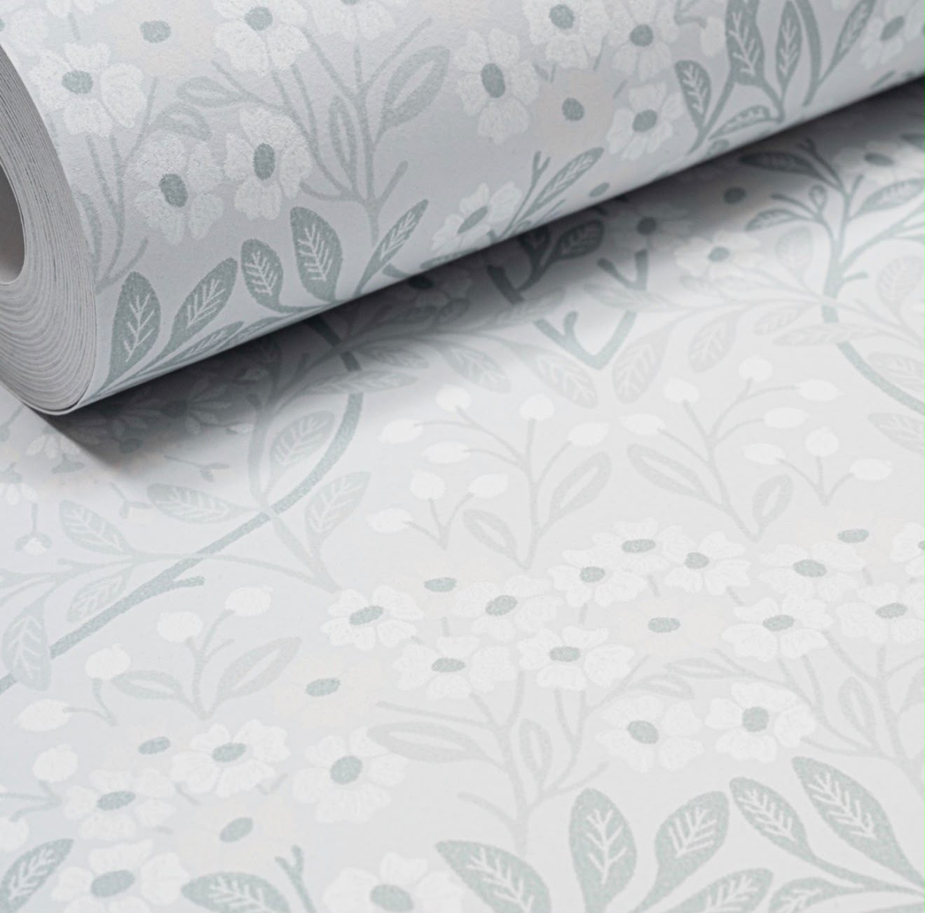 Grey Floral Wallpaper
