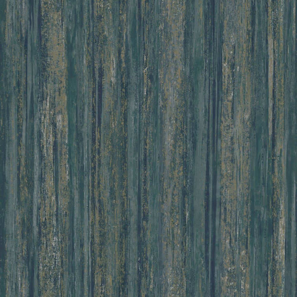 Lindora Teal - Rustic Timber Effect Wallpaper