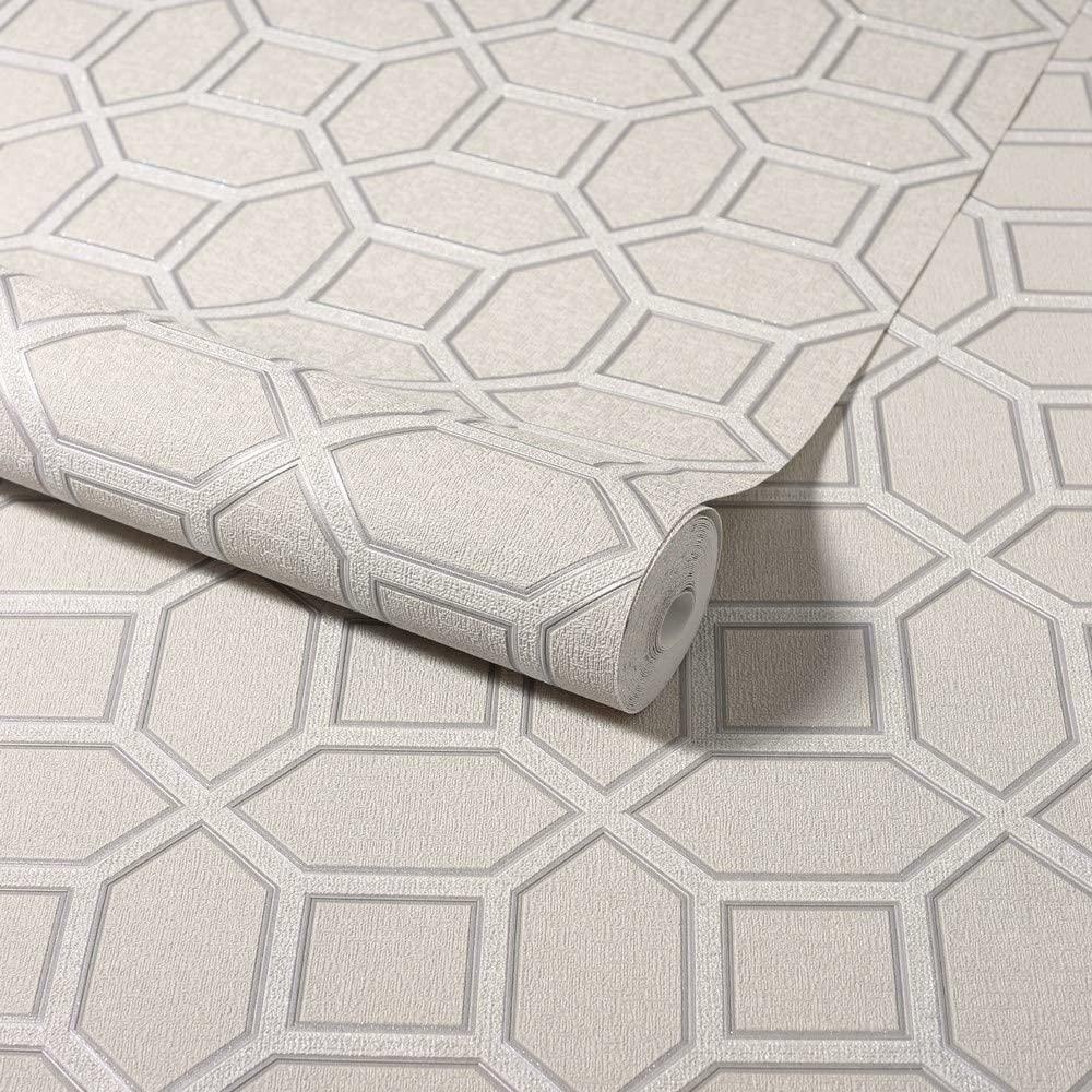 Geometric Glitter Vinyl Wallpaper - Taupe