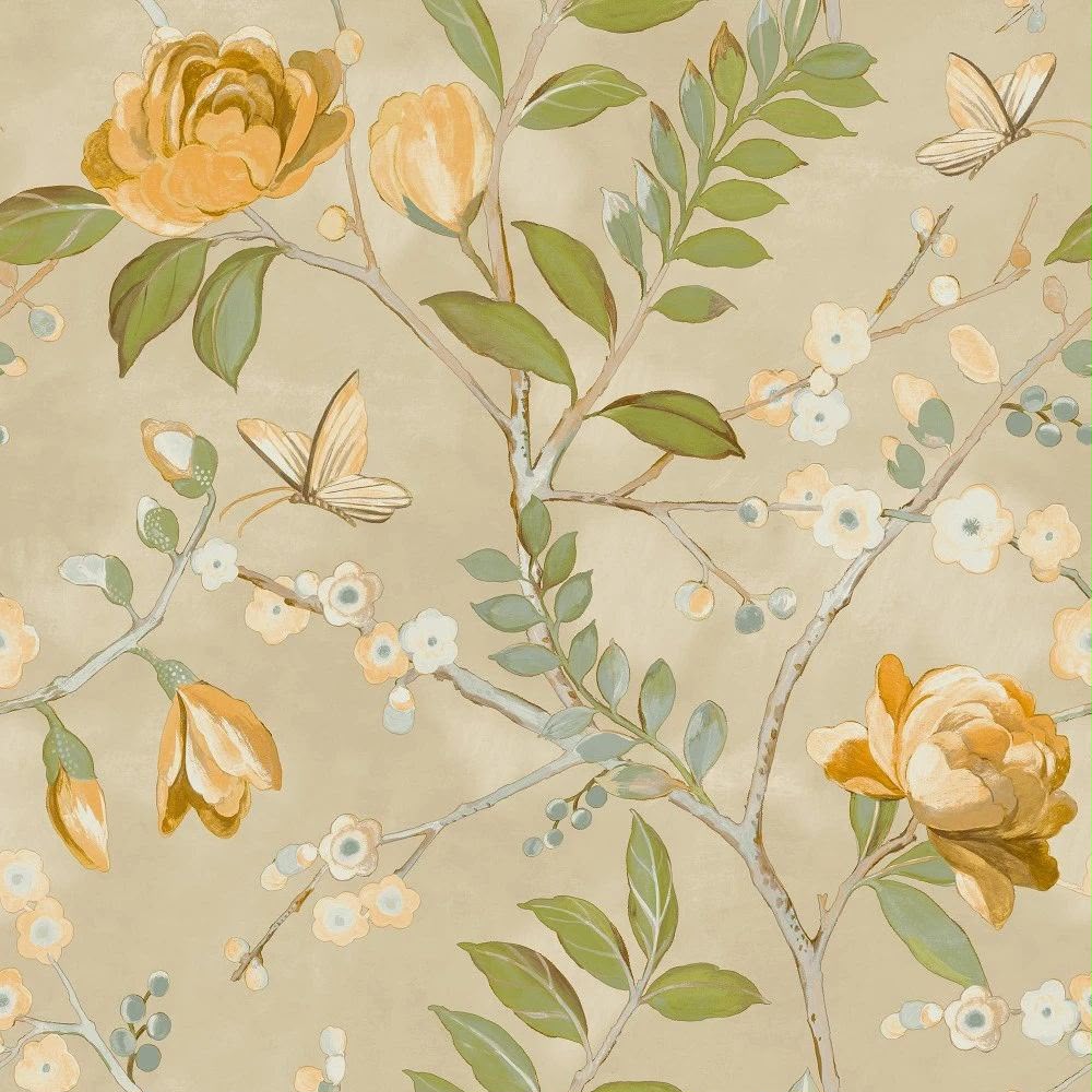 Lola Yellow Floral Wallpaper