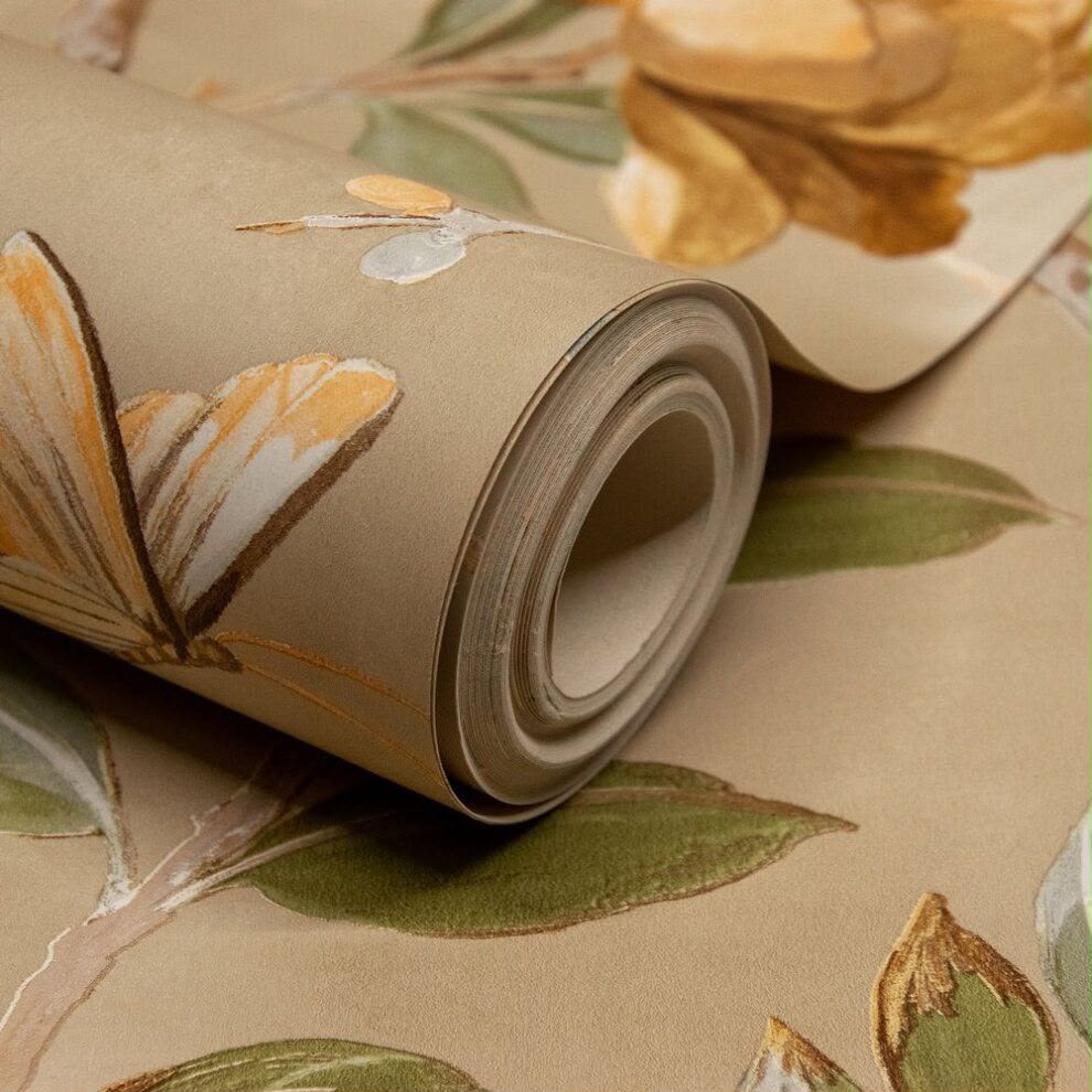 Lola Yellow Floral Wallpaper