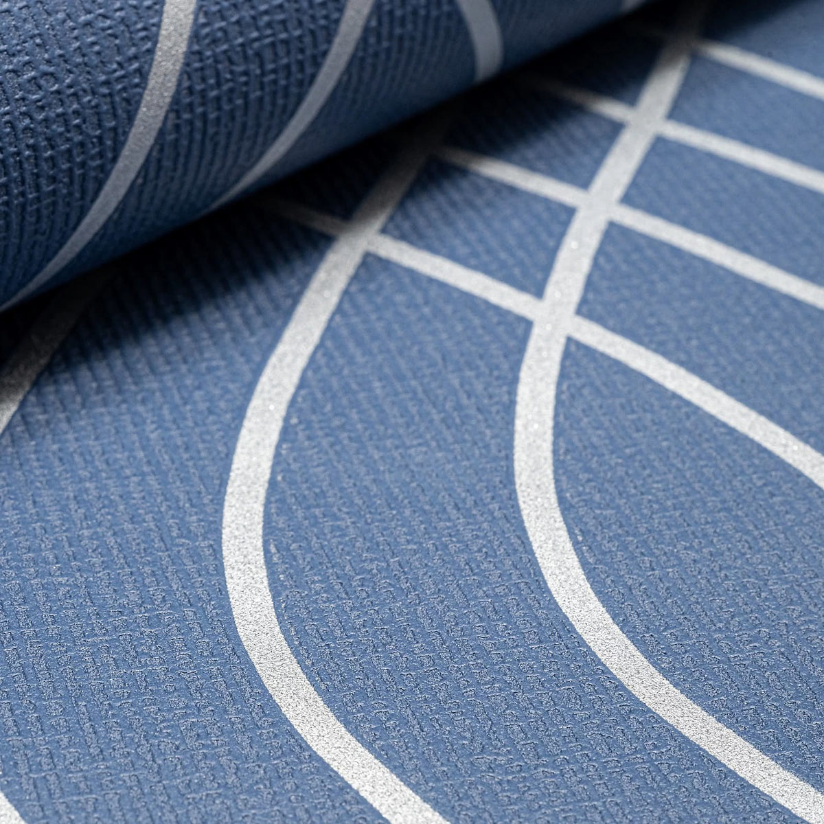Mavi Deep Blue Geometric Blown Vinyl Wallpaper
