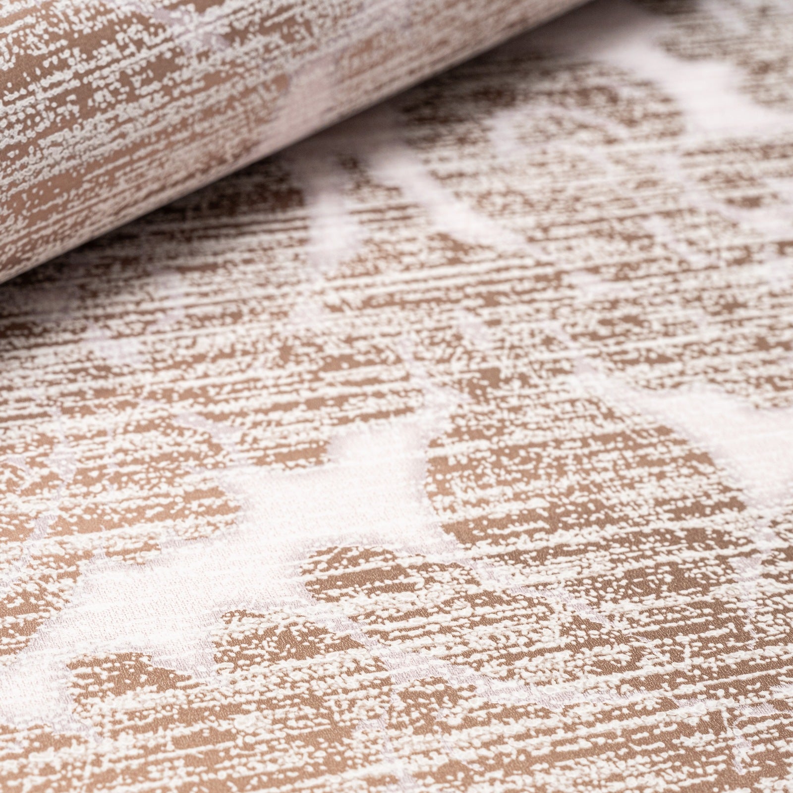 Rose Gold Damask Wallpaper close up detail showing distressed textured pattern
