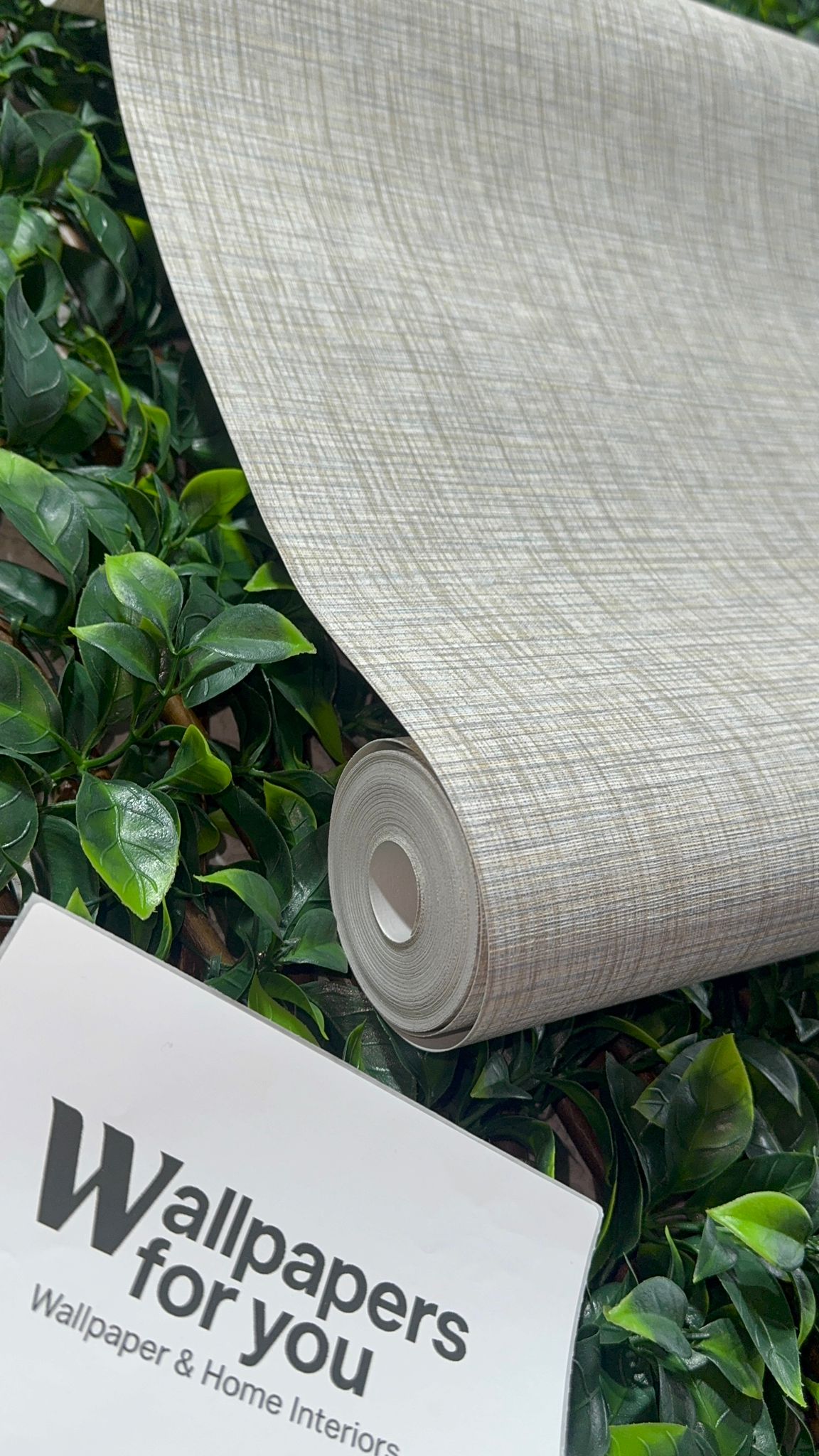 Linen Texture Grasscloth Fabric Effect Wallpaper - Neutral
