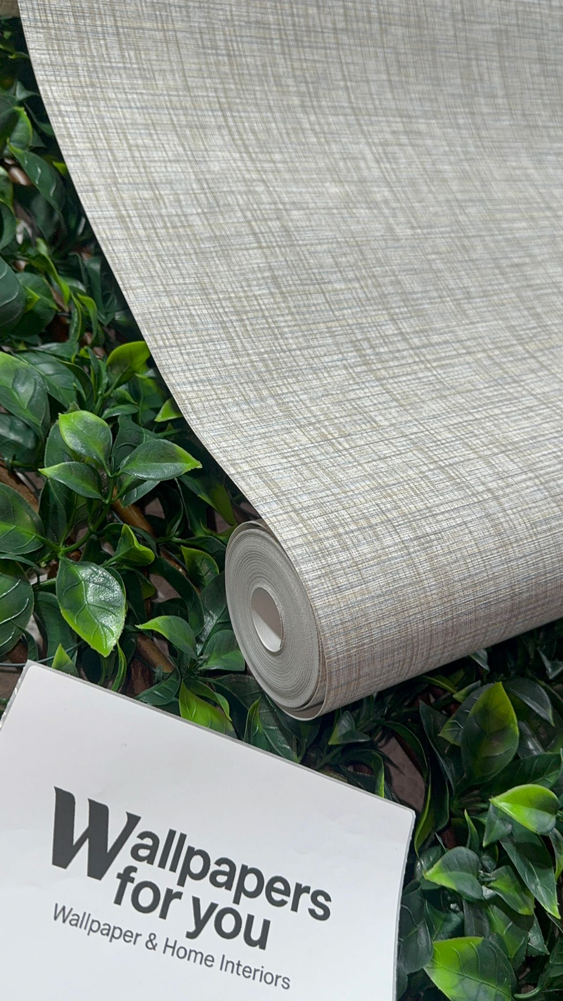 Linen Texture Grasscloth Fabric Effect Wallpaper - Neutral