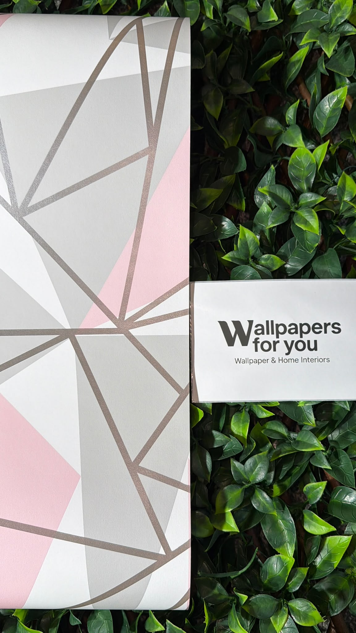 Pink Grey Geometric Wallpaper Retro White Metallic
