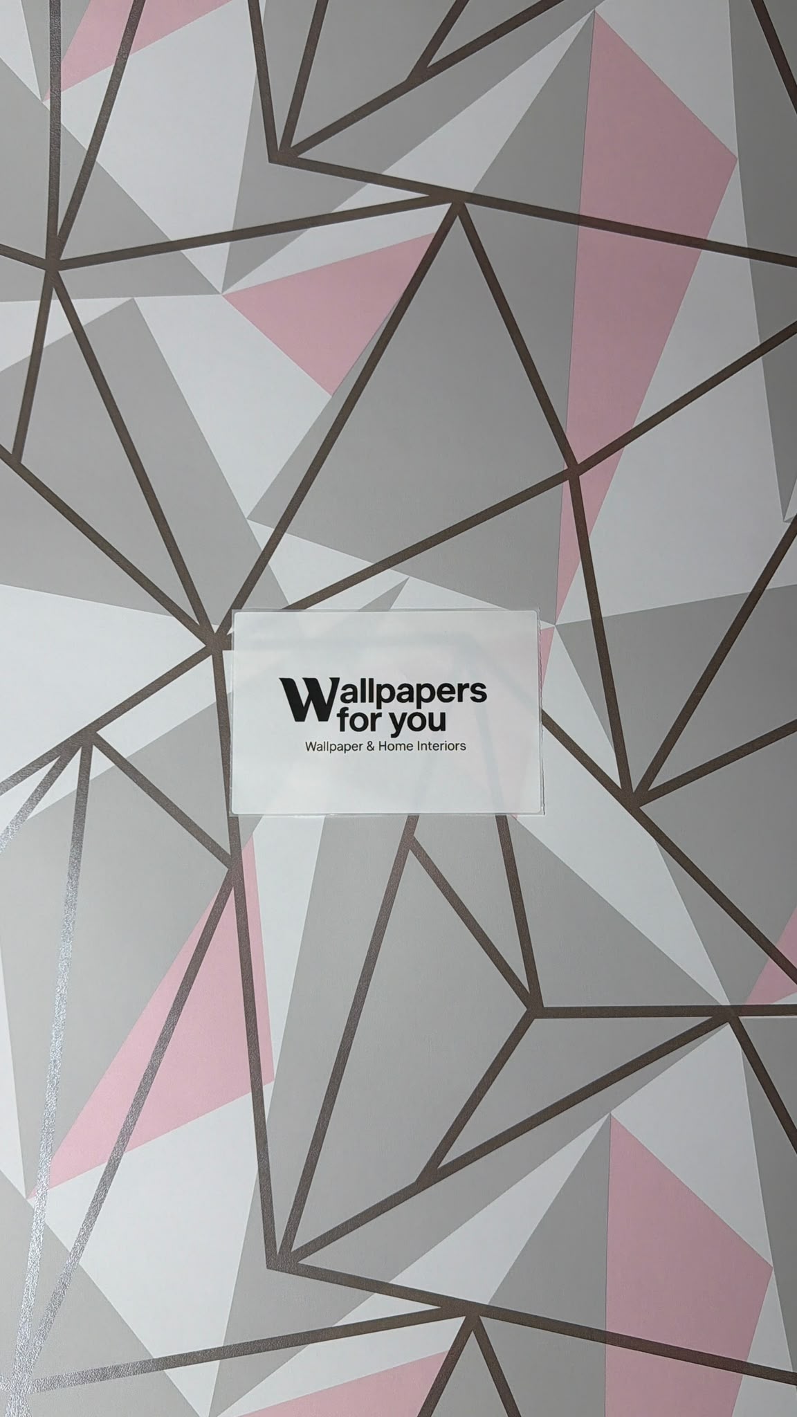 Pink Grey Geometric Wallpaper Retro White Metallic