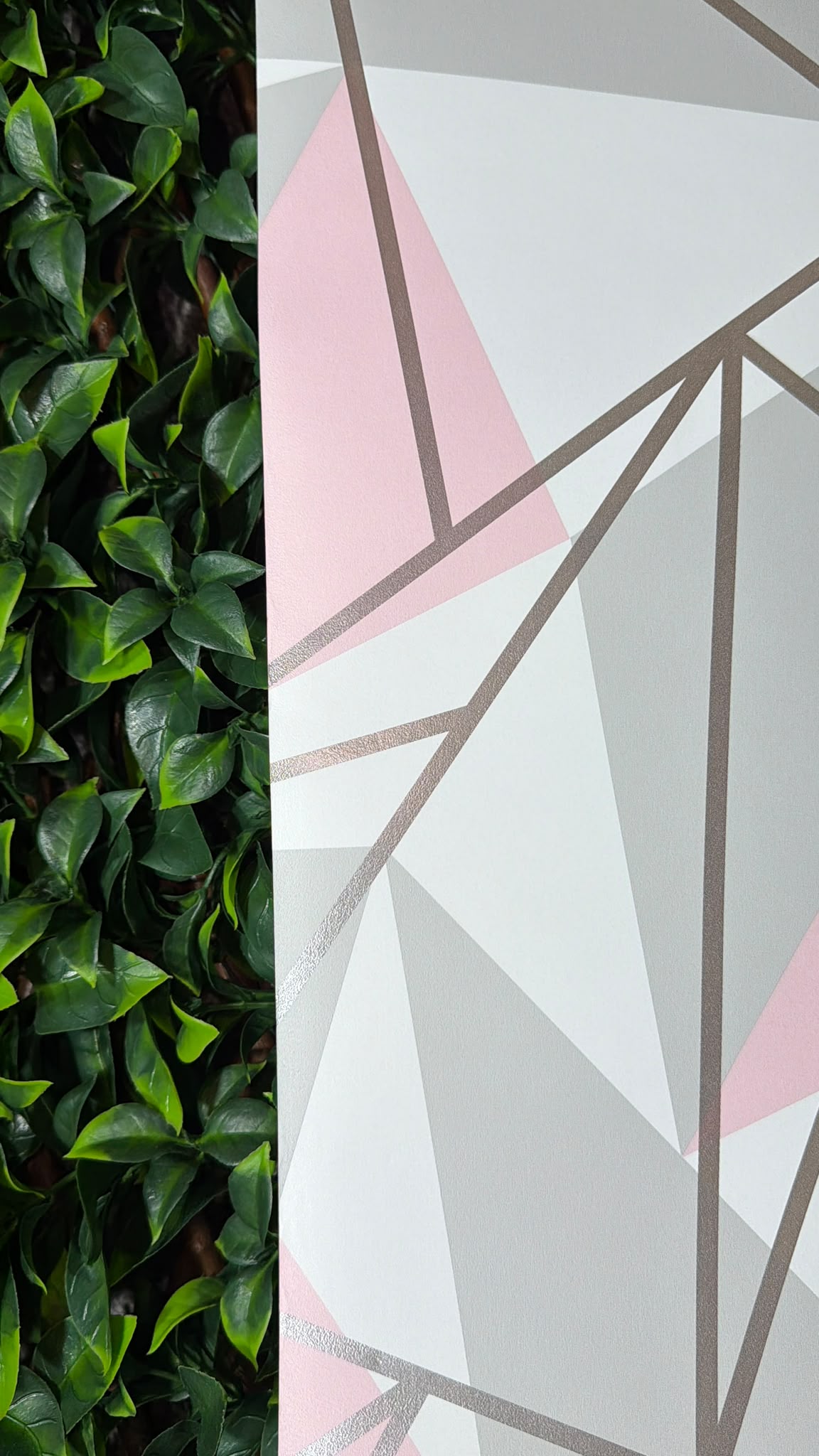 Pink Grey Geometric Wallpaper Retro White Metallic