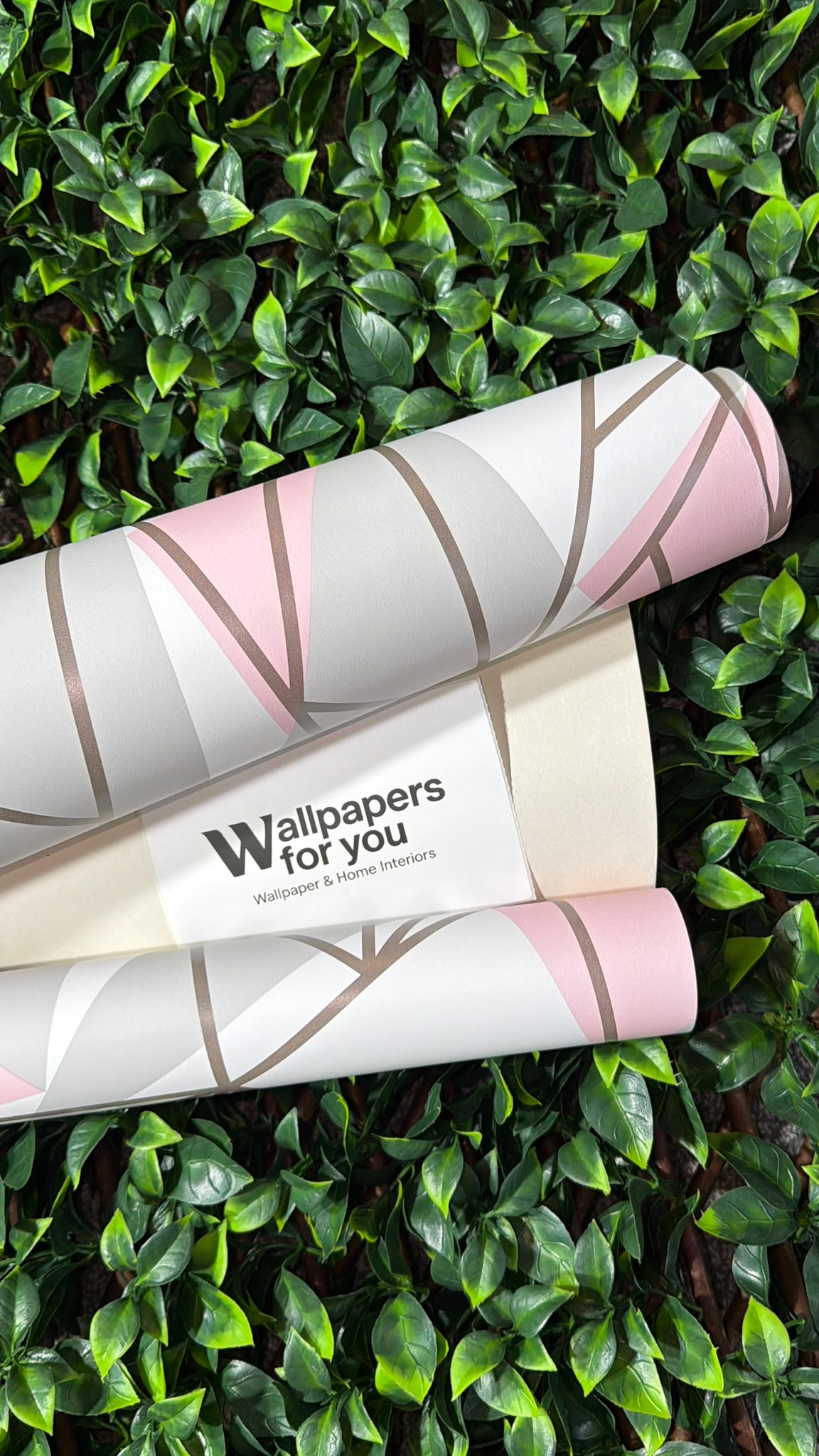 Pink Grey Geometric Wallpaper Retro White Metallic