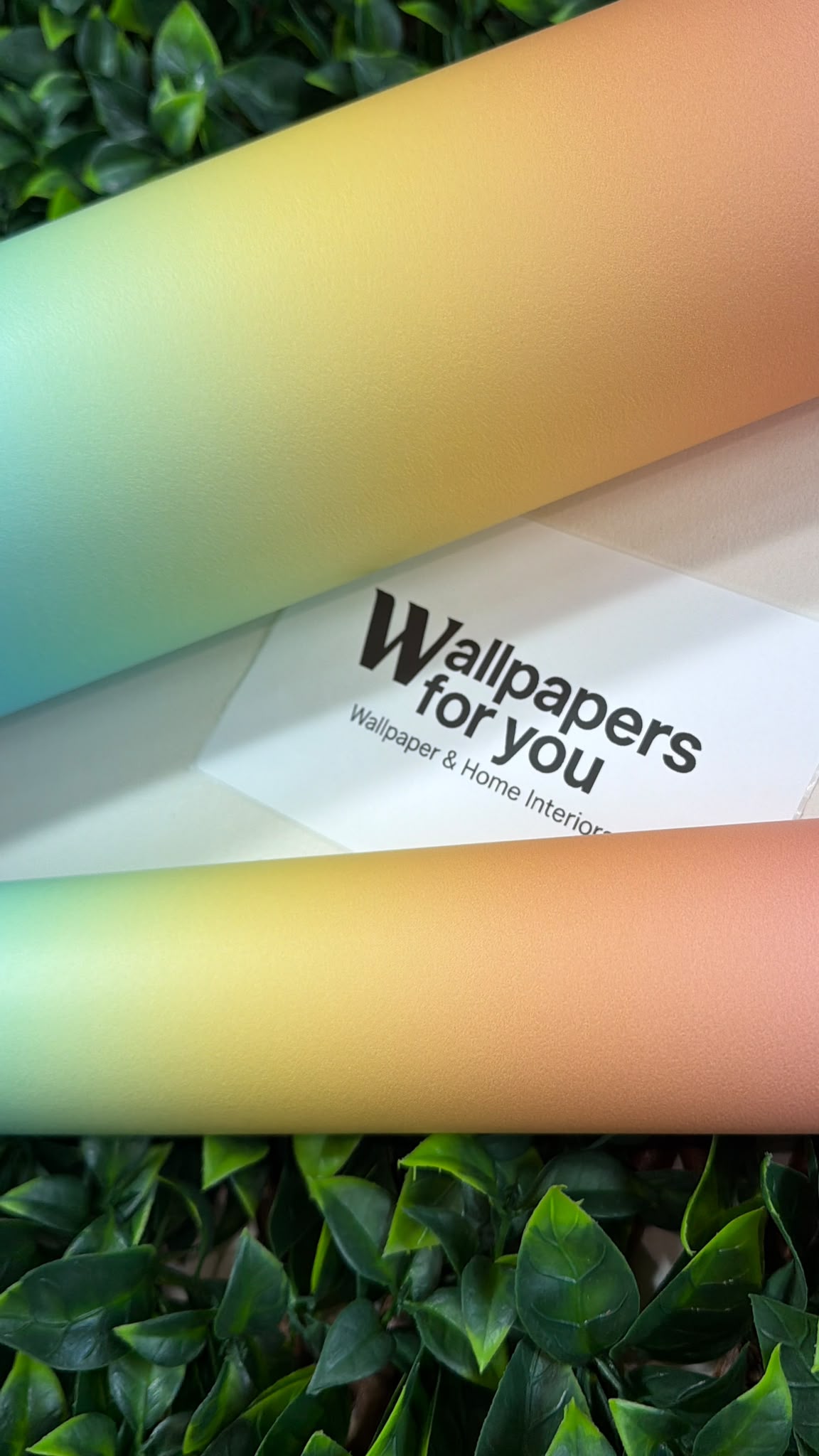 Kids Rainbow Stripe Wallpaper Pink Yellow Green Orange Feature Wall