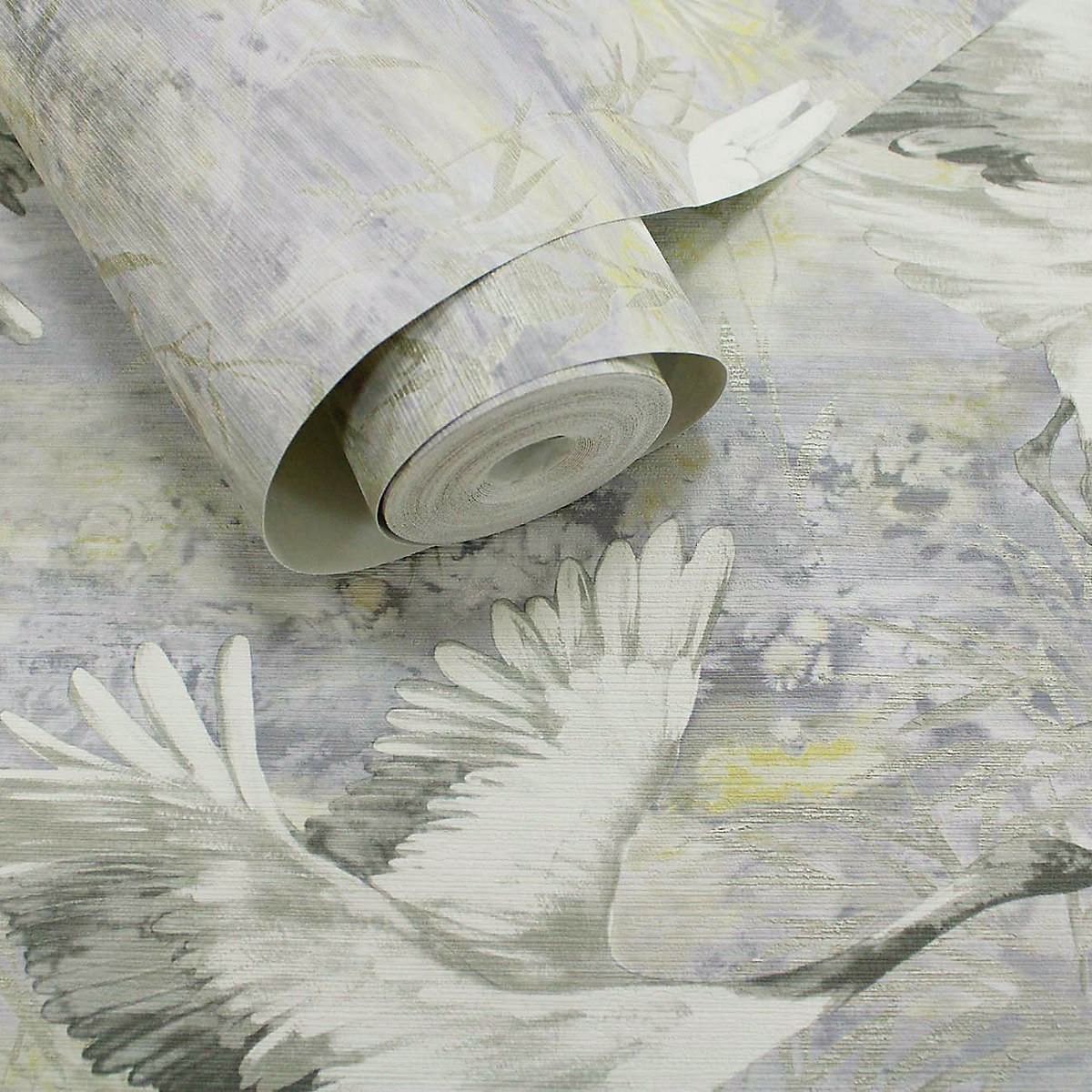 Sarus Cranes Grey Wallpaper