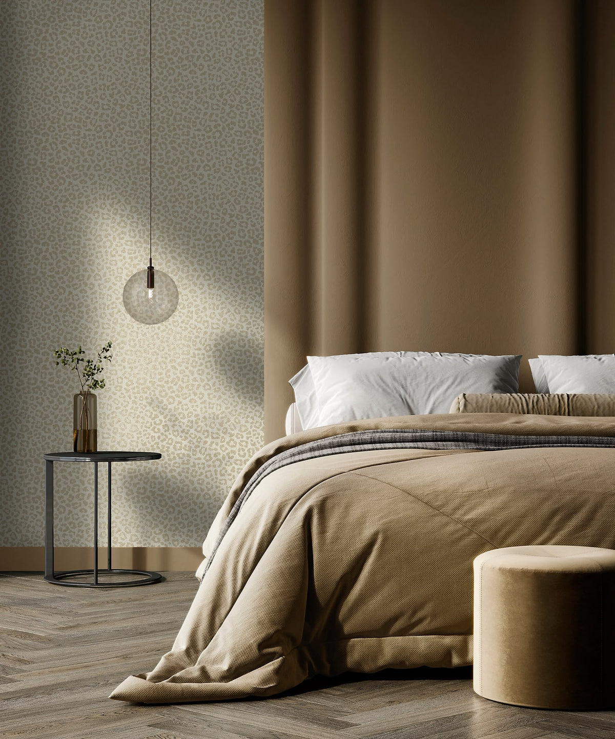 Sunda Cream Leopard Wallpaper