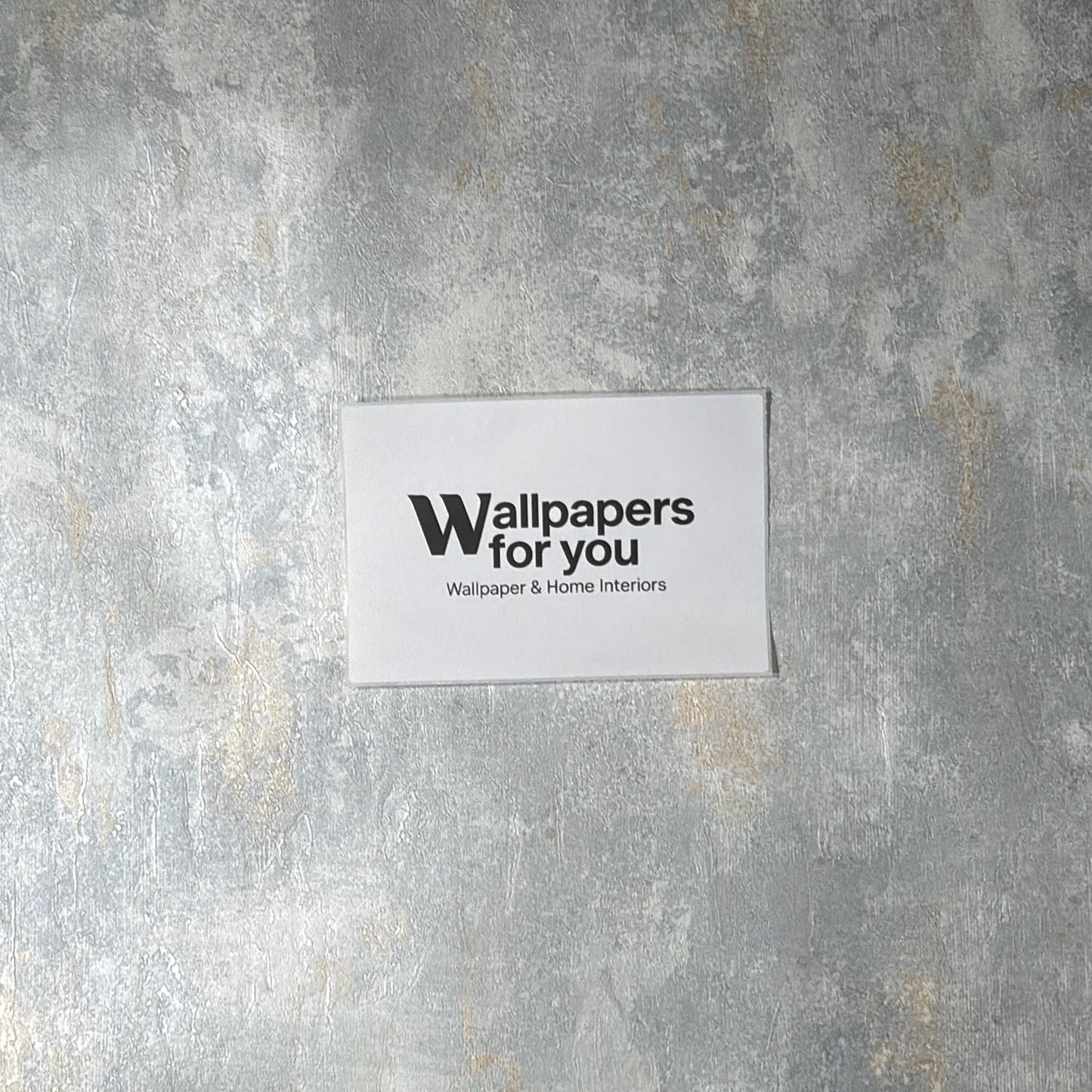 Textured Ice grey & Gold Metallic Concrete Effect Wallpaper