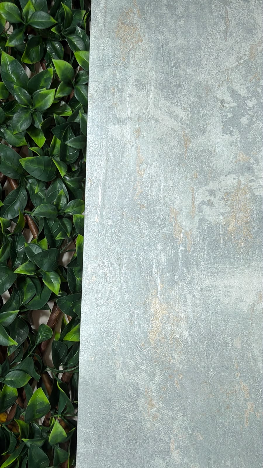 Textured Ice grey & Gold Metallic Concrete Effect Wallpaper