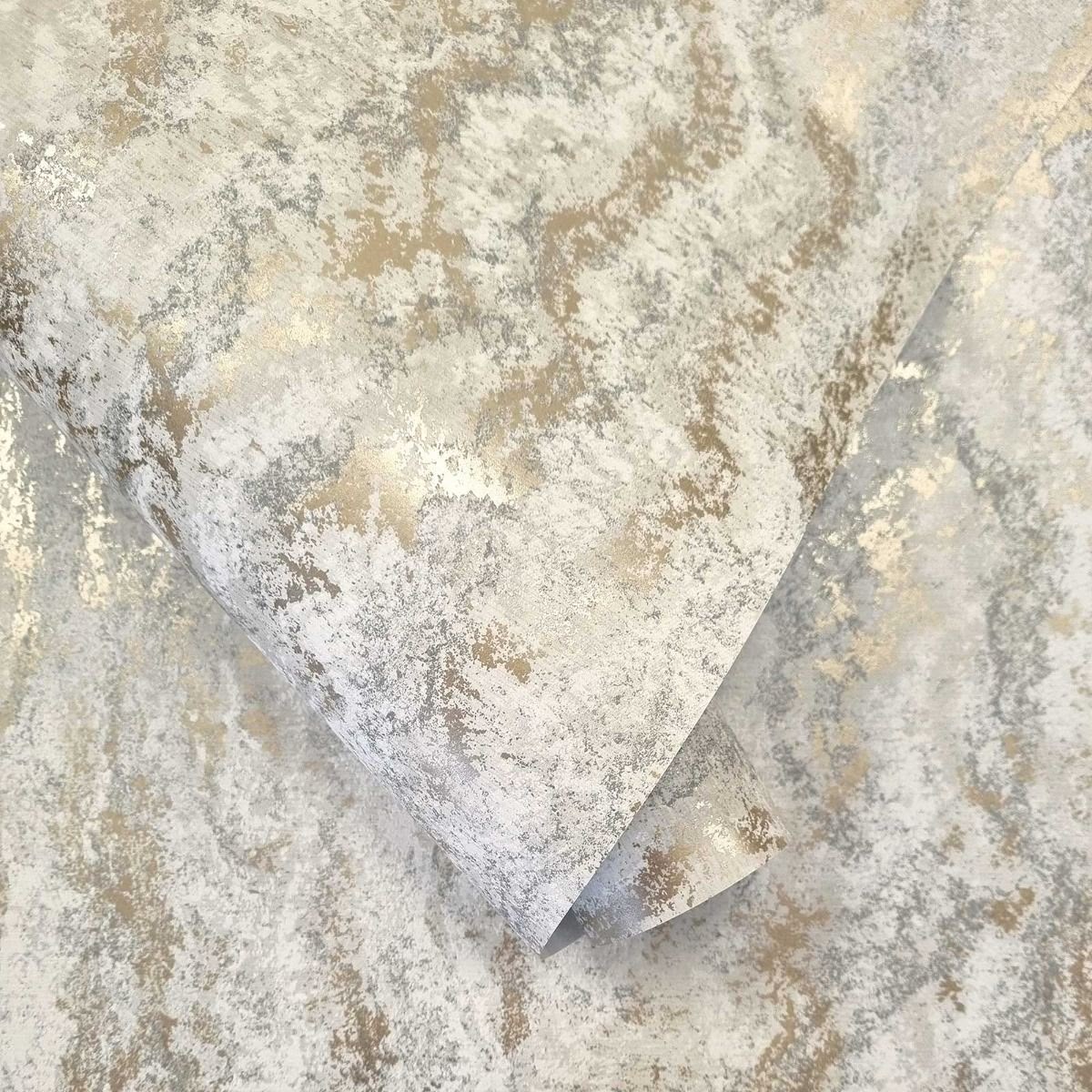 Tinos Textured Stone Effect Wallpaper in Dove Grey