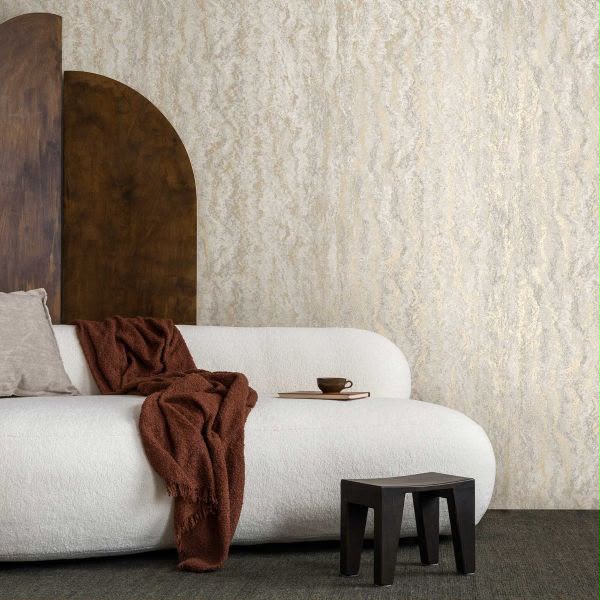Tinos Textured Stone Effect Wallpaper in Dove Grey