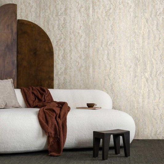 Tinos Textured Stone Effect Wallpaper in Dove Grey