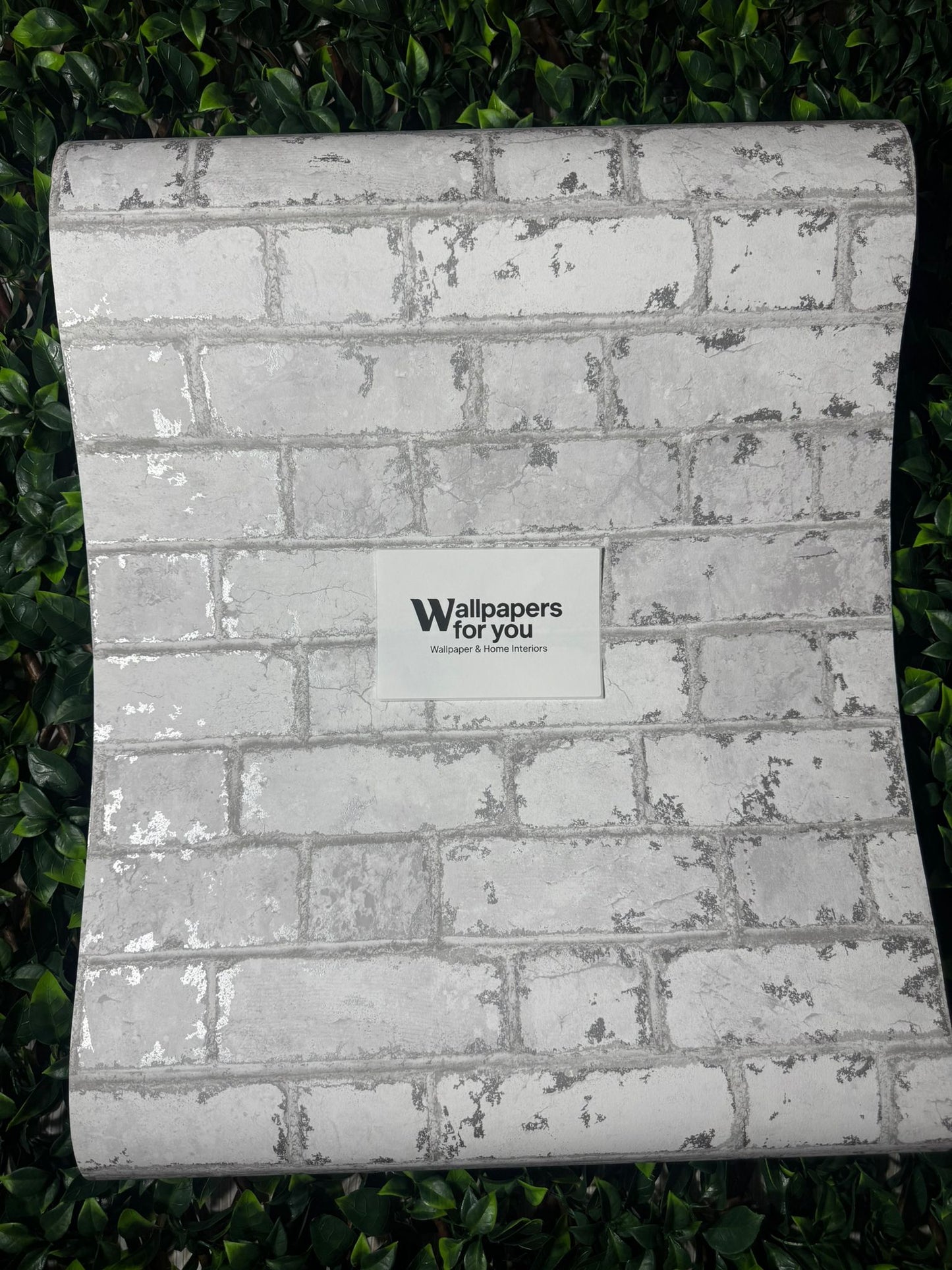 Rustic White House Brick Effect Feature Wallpaper