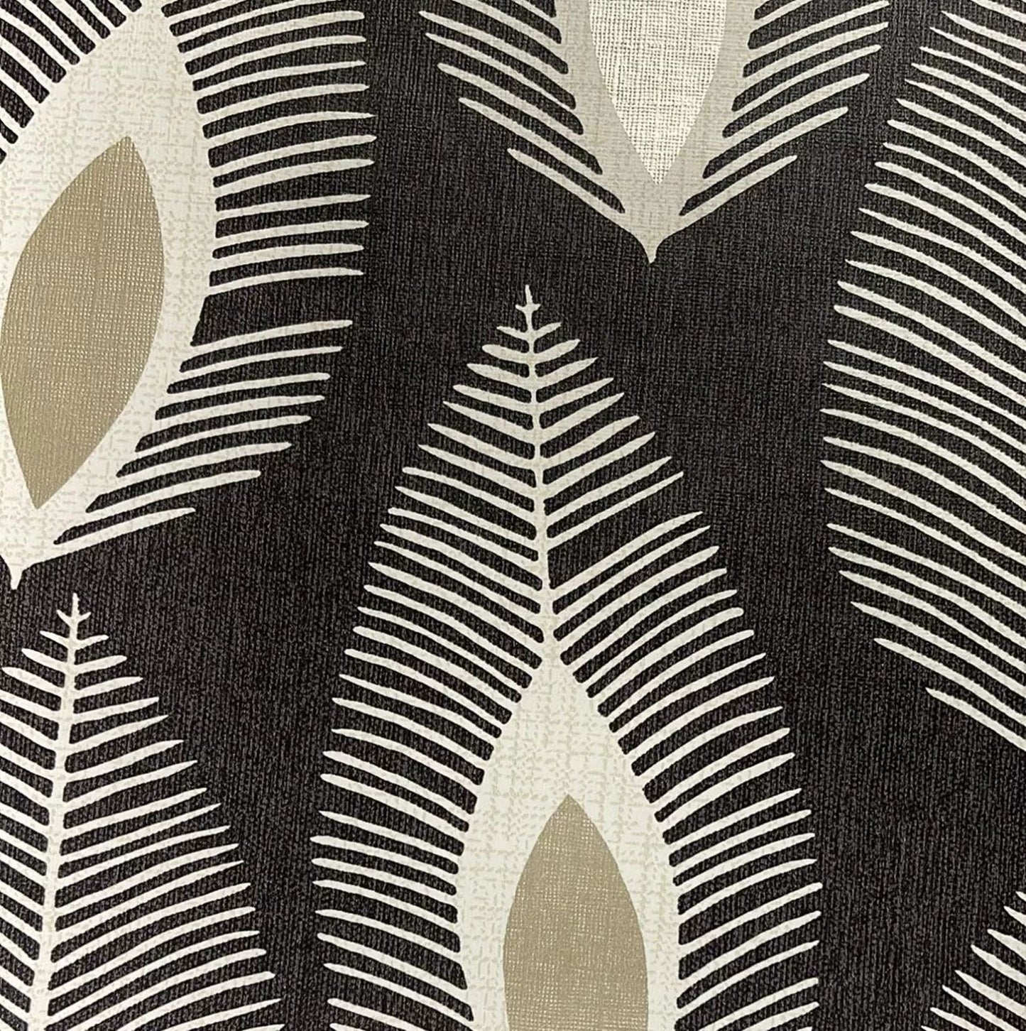 Glam Feather Charcoal Wallpaper