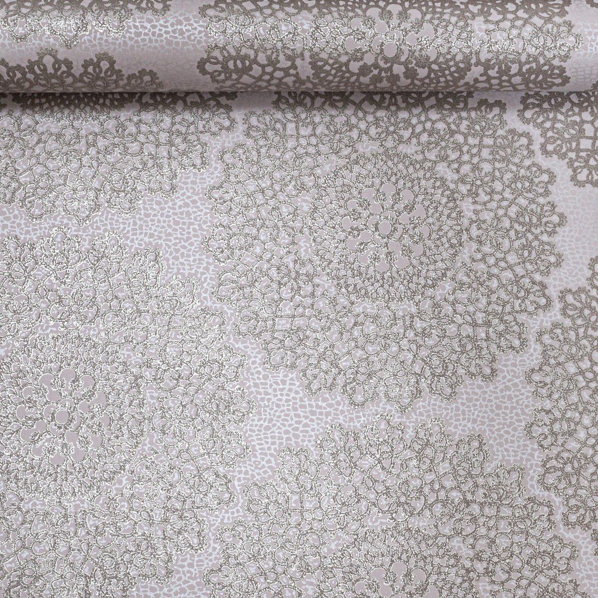 Mandala Heather - glistening Taupe Wallpaper