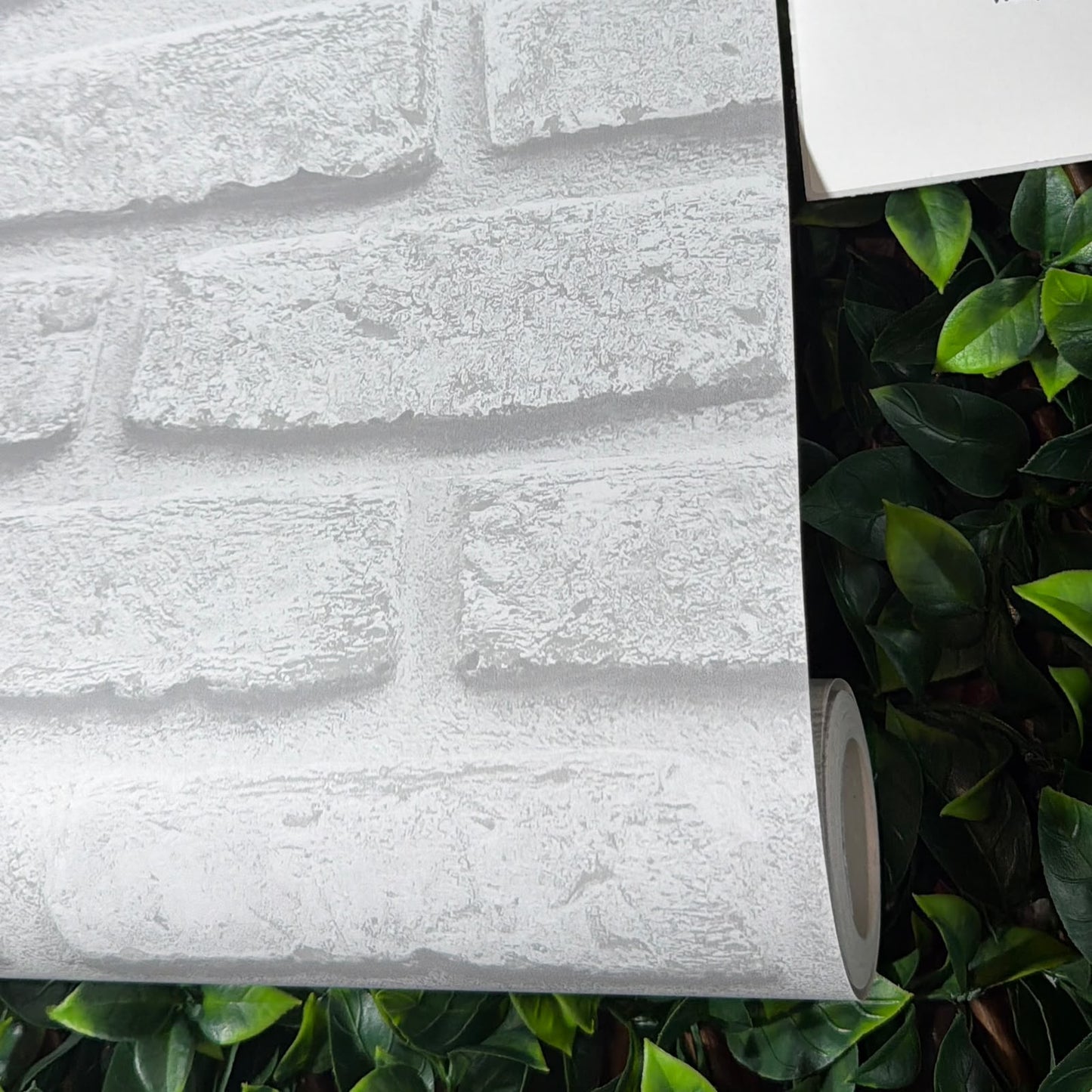 White 3D Brick Realistic Painted Effect Wallpaper