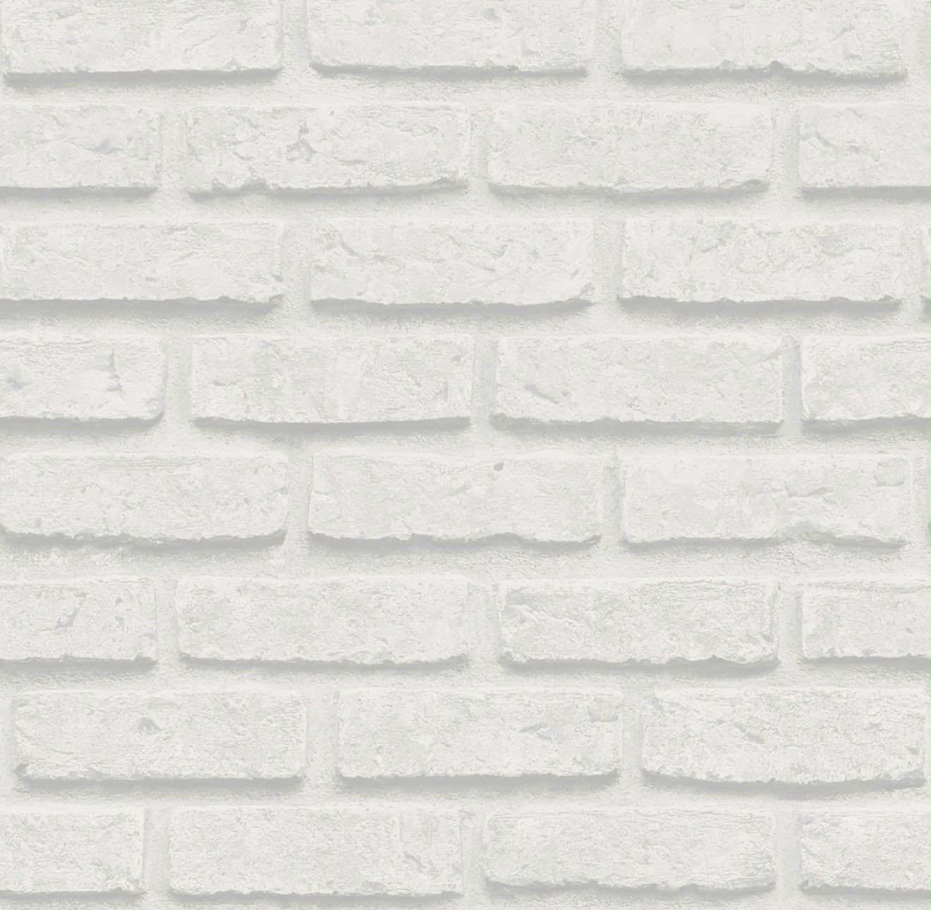 White 3D Brick Realistic Painted Effect Wallpaper