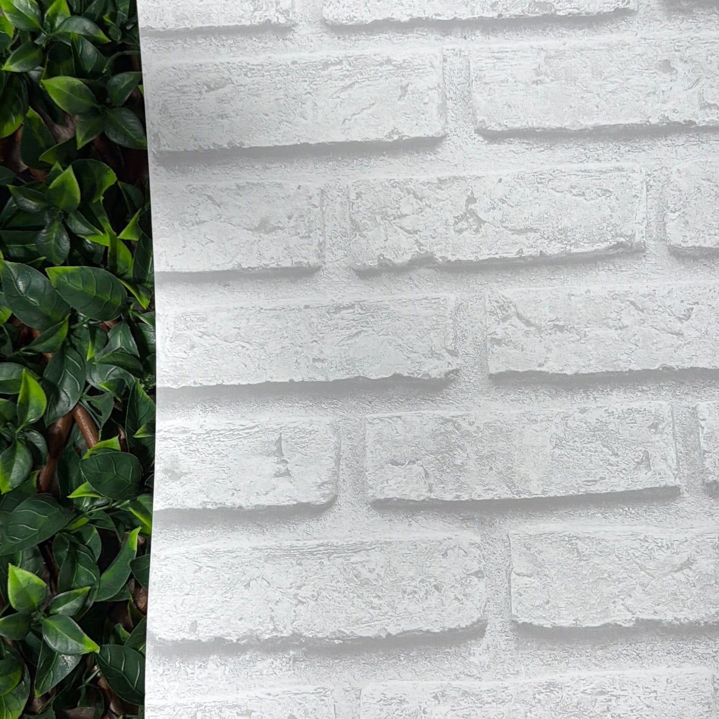 White 3D Brick Realistic Painted Effect Wallpaper