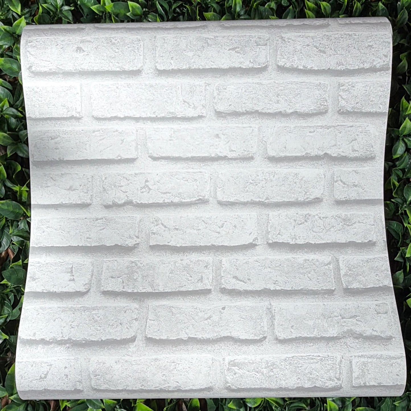 White 3D Brick Realistic Painted Effect Wallpaper