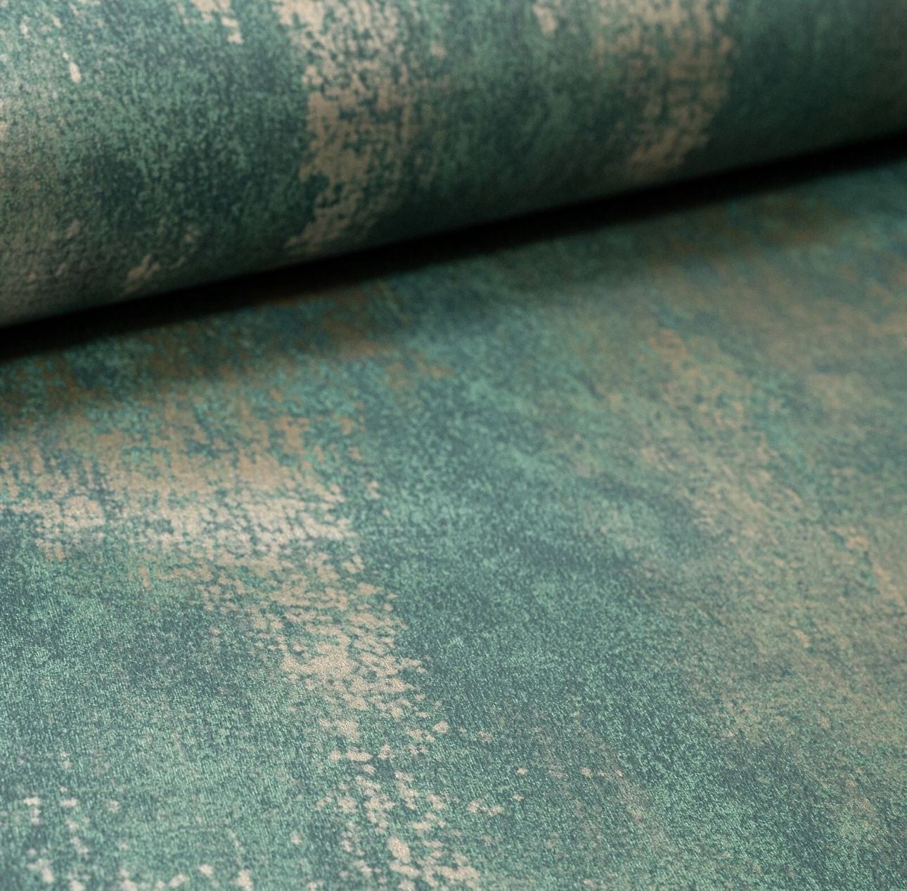 Green Copper Industrial Concrete Effect Wallpaper